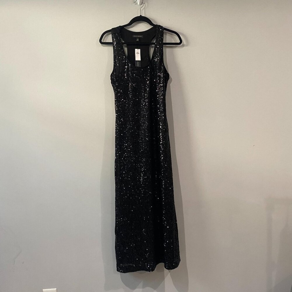 Banana Republic Black Sequin Racer Back Dress Size M